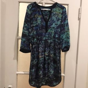 Parker Multi Colored 100% Silk Dress